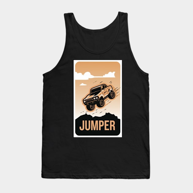 Jumper Racing Car Digital Art Tank Top by Abeer Ahmad